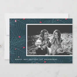 Tarjeta Festiva Festividades Felices de 1 Foto y Spruce Moderno