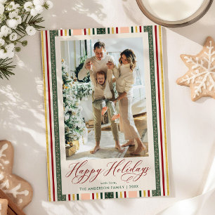 Tarjeta Festiva Festividades Felices Modernas Bandas Retro 1 Foto