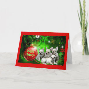 Tarjeta Festiva Festividades felices para los Navidades de Bulldog