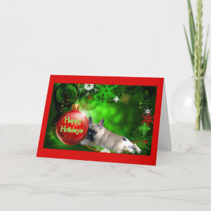 Tarjeta Festiva Festividades felices para Navidades de Bulldog fra