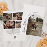 Tarjeta Festiva Festividades más felices del Boho Arch moderno cin<br><div class="desc">Celebre la alegría de la temporada con esta moderna tarjeta de vacaciones de cinco fotos de las vacaciones de boho archpiélago más feliz. El guión editable único y de moda crea un toque de encanto e individualidad. Su diseño sobrio y elegante en blanco y negro, con un marco clásico de...</div>