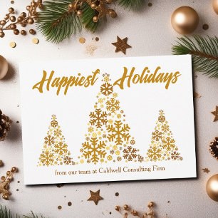 Tarjeta Festiva Festividades más felices Moda Gold Christmas Compa