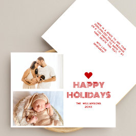 Tarjeta Festiva Festividades minimalistas Red Happy 2 Navidades de