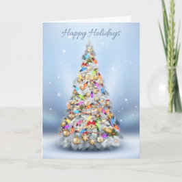 Tarjeta Festiva Festividades navidades - Árbol navideño festivo