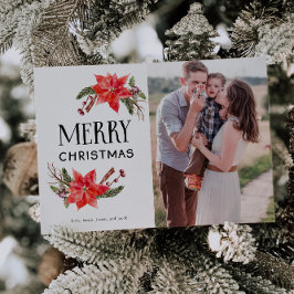 Tarjeta Festiva Festividades Navidades de la Poinsettia Botánica