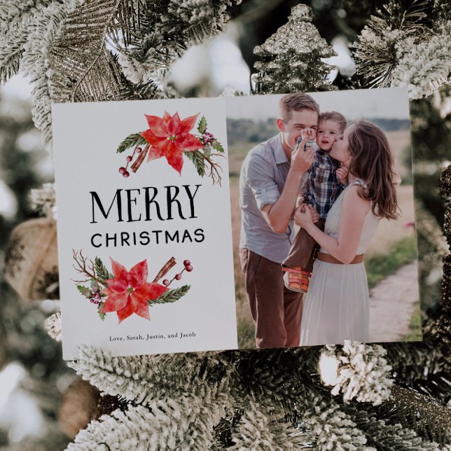 Tarjeta Festiva Festividades Navidades de la Poinsettia Botánica (Subido por el creador)