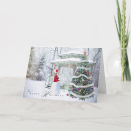 Tarjeta Festiva Festividades navidades - Feliz Chica de la escena 