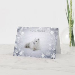 Tarjeta Festiva Festividades navidades - Fox de Nieve con SnowFlak