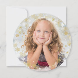 Tarjeta Festiva Festividades navidades - Marco de copo de nieve bl