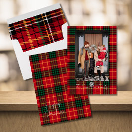 Tarjeta Festiva Festividades Navidades Plaid Photo