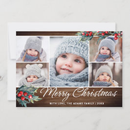 Tarjeta Festiva Festividades Rústicas Navidades 5 Fotos Saludos