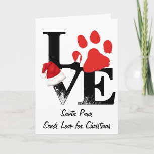 Tarjeta Festiva Festividades Santapaws - Paw Print in Navidades LO