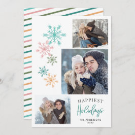 Tarjeta Festiva Festividades Verde azuladas más felices