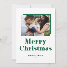 Tarjeta Festiva Festividades verdes audaces Navidades de tipografí