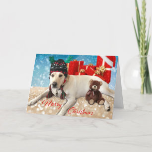 Tarjeta Festiva Festivo lindo del perro de las astas de Labrador