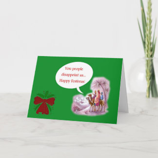 Tarjeta Festiva Festivus feliz con 3 hombres sabios