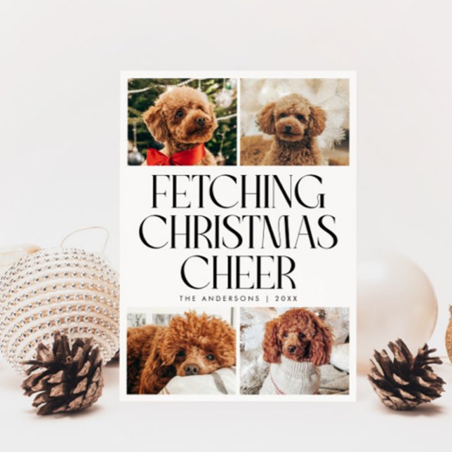 Tarjeta Festiva Fetching Christmas Cheer Dog Photo White (Subido por el creador)