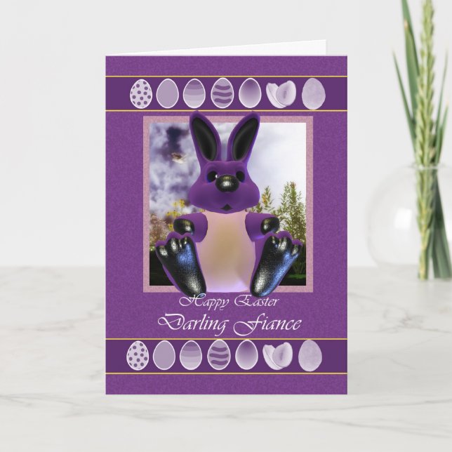 Tarjeta Festiva Fiance Easter Card, con Easter Bunny (Anverso)