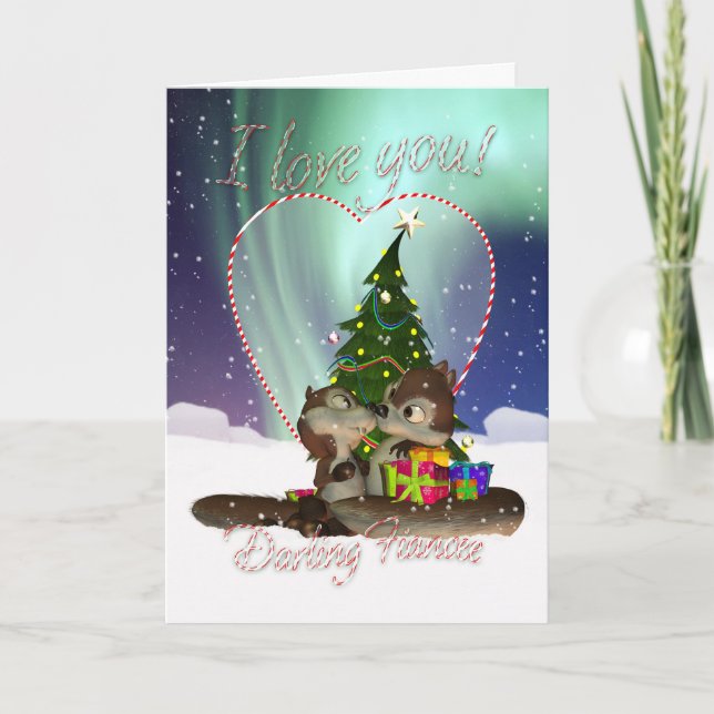 Tarjeta Festiva Fiancee, Te Amo Que Los Navidades Carguen Con Aman (Anverso)