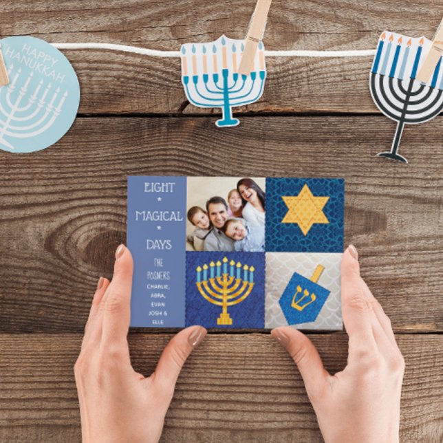 Tarjeta Festiva Ficha fotográfica de los símbolos de Hanukkah (Subido por el creador)