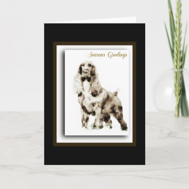 Tarjeta Festiva Field Spaniel (Anverso)
