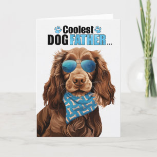 Tarjeta Festiva Field Spaniel Perro Papá Más Genial Día del Padre