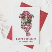 Fiesta acuarela Pitbull Feliz Howlidays
