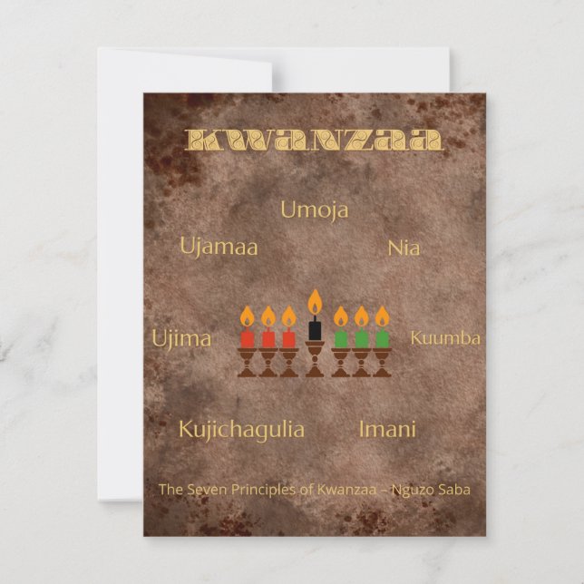 Tarjeta Festiva Fiesta Afrocentrica Panafricana de Kwanzaa (Anverso)
