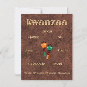Tarjeta Festiva Fiesta Afrocentrica Panafricana de Kwanzaa