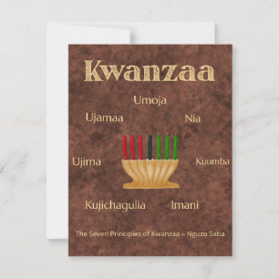 Tarjeta Festiva Fiesta Afrocentrica Panafricana de Kwanzaa