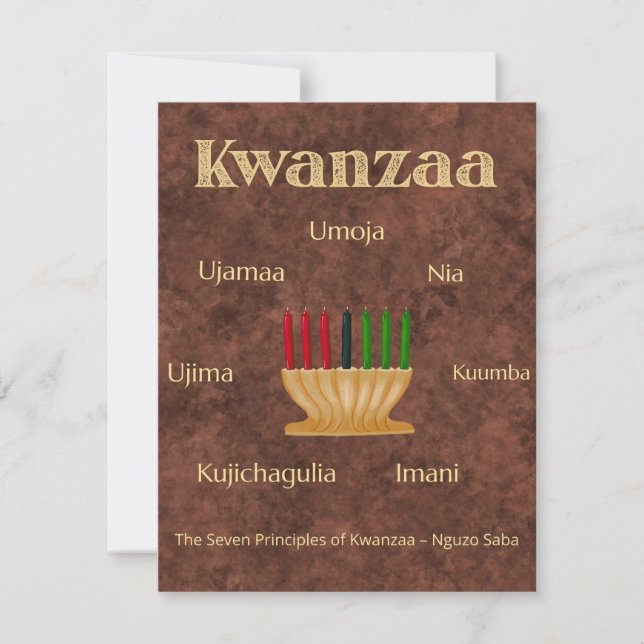 Tarjeta Festiva Fiesta Afrocentrica Panafricana de Kwanzaa (Anverso)