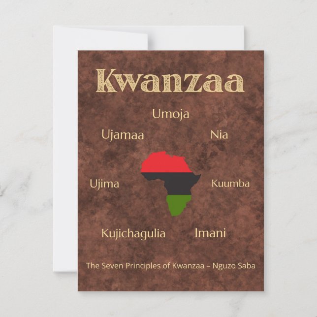 Tarjeta Festiva Fiesta Afrocentrica Panafricana de Kwanzaa (Anverso)