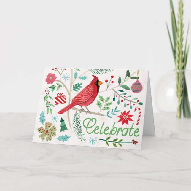 Tarjeta Festiva Fiesta alegre - Celebrar (Anverso)