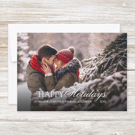 Tarjeta Festiva Fiesta Blanca Letra Felices Fiestas Gradiente Foto