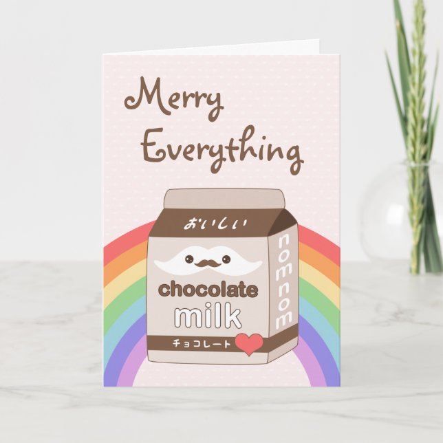 Tarjeta Festiva Fiesta de bigote de leche (Anverso)