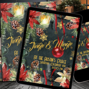 Tarjeta Festiva Fiesta de Brillo y Júbilo Navideño