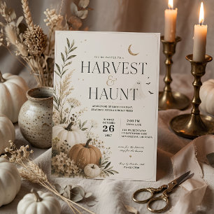 Tarjeta Festiva Fiesta de cena de Halloween Harvest & Haunt