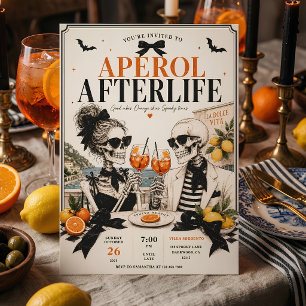 Tarjeta Festiva Fiesta de Cócteles de Halloween Afterlife Aperol
