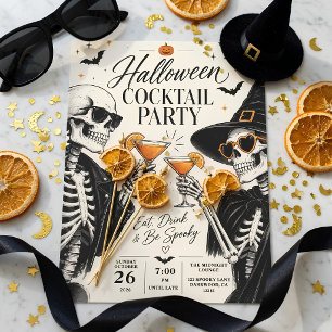 Tarjeta Festiva Fiesta de Cócteles de Halloween Cóctel Chic de E