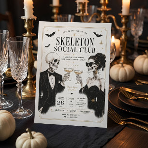 Tarjeta Festiva Fiesta de Cócteles de Halloween del Club Social de