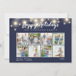 Tarjeta Festiva Fiesta de Collage de fotos de las luces de cadena 