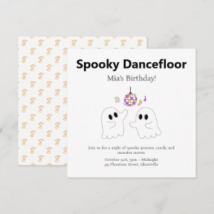 Tarjeta Festiva Fiesta de cumpleaños de Halloween Fantasma de pi