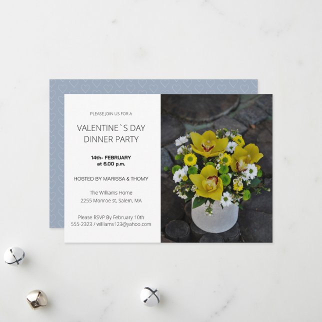 Tarjeta Festiva Fiesta de escritura moderna de San Valentín (Anverso/Reverso In Situ)