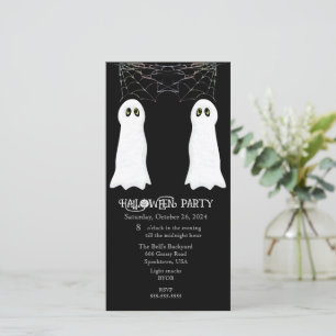 Tarjeta Festiva Fiesta de fantasmas y telarañas de Halloween