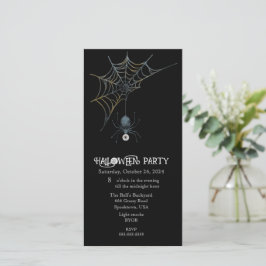 Tarjeta Festiva Fiesta de Halloween de araña y telarañas