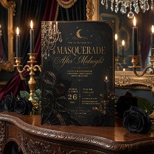 Tarjeta Festiva Fiesta de Halloween Masquerade After Midnight