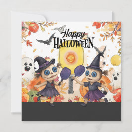 Tarjeta Festiva Fiesta de Halloween para jugador de Pickleball 