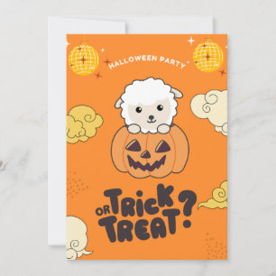 Tarjeta Festiva Fiesta de Halloween Truco o Regalo Oveja Calabaza