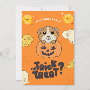 Tarjeta Festiva Fiesta de Halloween Truco o trato Cuyes de vacacio