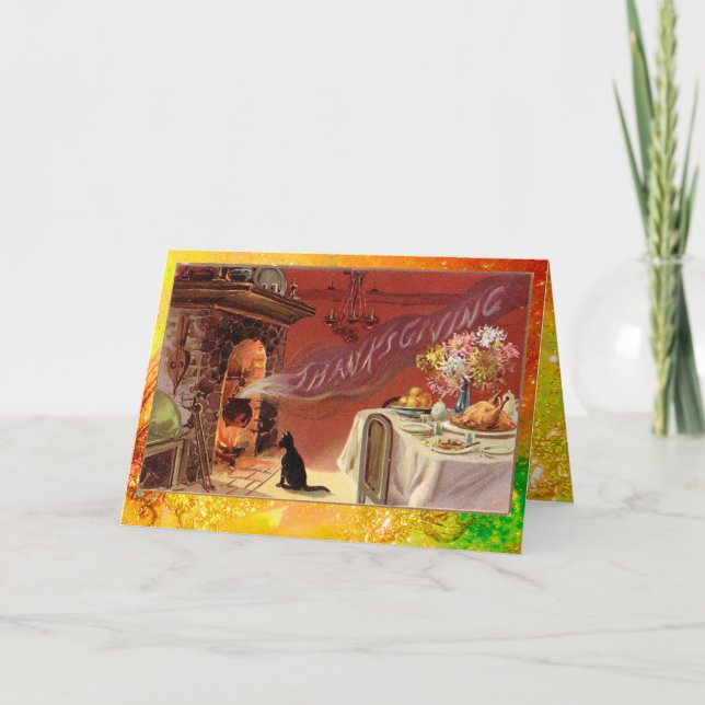 Tarjeta Festiva Fiesta de la cena de Acción de Gracias (Anverso)